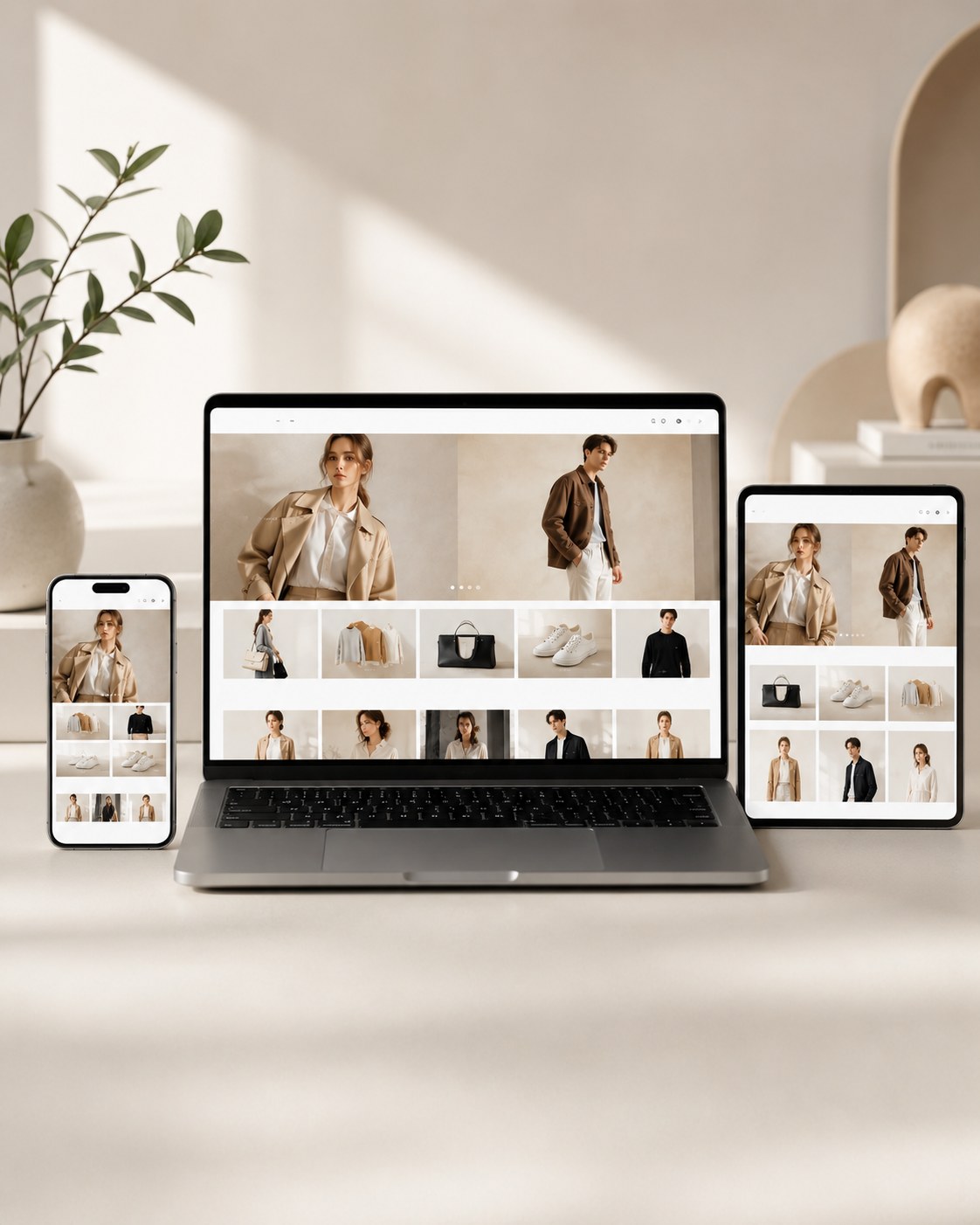 Website DoDoFashion hiển thị trên Desktop, Tablet, Mobile